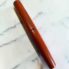 Nakaya Ciger Piccolo Ebonite 14K Fountain Pen M Nib Vermilion Unused picture