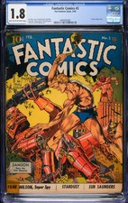 Fantastic Comics #3 Classic Robot Cover RARE Golden Age Fox Comic 1940 CGC 1.8 picture