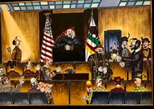 ONE OF A KIND-George Crionas-Hand Painted Clowns for Mafia Mob Boss Mickey Cohen picture