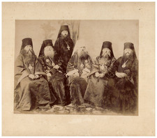 Group of six Orthodox priests vintage albumen print, albumen print 23.5x2 picture