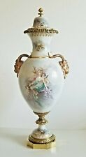 Stunning Large 19C French Sevres H/P Porcelain Gilt Bronze Vase Signed  picture
