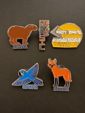 Extremely Rare Brazil Pavilion Pin Badge Set of 5 Complete picture