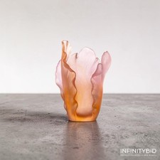 Daum Tulipe Vase Petit Modèle Ambre Rose 125ex SKU 05213-13 | Pâte de Verre picture