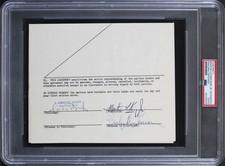 Martin Luther King Jr. Authentic Signed 7x8.5 Partial Contract PSA/DNA Slabbed picture