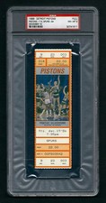 PSA 8 1986 UNUSED NBA BASKETBALL TICKET LARRY BIRD ISIAH THOMAS BILL WALTON  picture