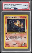 2000 Blaine’s Moltres Gym Heroes 1st Edition PSA 10  #1 Pokemon 🔥🐦‍🔥 POP - 81 picture