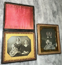 Two 1/6 Plate Daguerreotype 1840s & 1850s Post Mortem Int picture