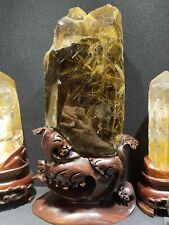 35.23lb Large Rare Natural Gold Rutilated Quartz Crystal Gemstone Specimen picture