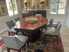 8-pc. original French Ebony d'Massacar Art Deco Dining set signed Cayette c 1925 picture