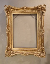 Pair Antique Giltwood Louis XV Sculpted Wood Picture Frames 38