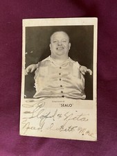 SEALO THE SEAL BOY Signed Real Photo 1940s RPPC circus sideshow freak TOM WAITS picture