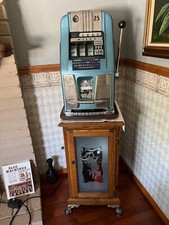 1944 Mills slot machine jackpot with oak stand picture