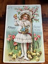 RARE 1909 Benjamin Franklin 1 Cent Postcard Antique Easter  New York Posted picture