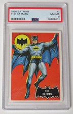 The Batman BATMAN 1966 Topps Rookie Card #1 Black Bat NM-MT PSA 8 picture