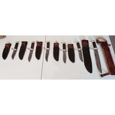 Ray Johnson Signature Damascus Knife Set 1997 Silver Dollar City Heirloom 6pc picture