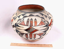 Important Antique Large Acoma Polychrome Pottery Olla / Jar 12
