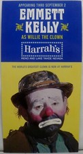 Emmett Kelly Willie the Clown at Harrah’s Reno & Lake Tahoe NV Postcard Signed picture