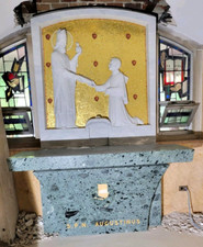St Augustine Carrara Italian marble with mosaic inlay Church Chapel Altar Shrine picture