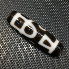 Energy Tibetan Agate Old Method Patina Happy Buddha Dzi Bead Amulet Pendant Zzy picture