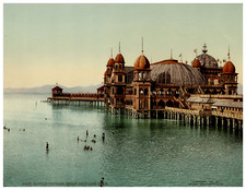 Utah, Salt Lake City, Great Salt Lake, Salt Air Pavilion Vintage photochrom prin picture