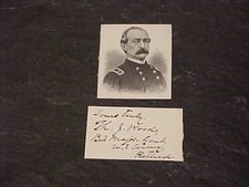 1800s Union General Thomas J Wood Autographed Signed Card Civil War  picture