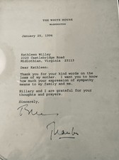 Personalized Letter from President Bill Clinton to Kathleen Willey picture