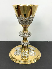 Beautiful Antique 100 Year Old German Gothic Chalice with Filigree (AH860) picture