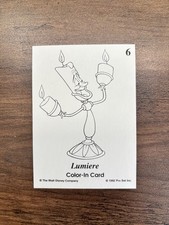 1992 Pro Set Beauty Beast Color In Card Lumiere 6 BLANK BACK Error Misprint RARE picture