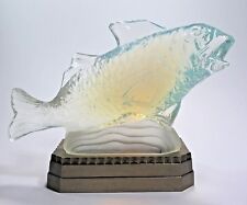Rare Art Deco SABINO Opalescent Art Glass LA CARPE Fish Lamp 12.5