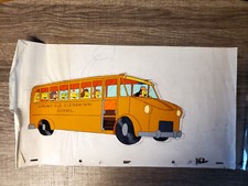 HUGE BUS IMAGE THE SIMPSONS ORIGINAL PRODUCTION CEL CELL DRAWING ANIMATION ART picture