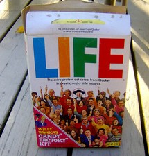 RARE vintage 1970s LIFE cereal box WILLY WONKA candy chocolates kit Quaker Oats picture