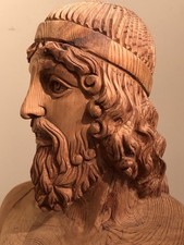 RIACI BRONZE “HAND-SCULPTED” ~ 1/2 SIZE WOODEN REPLICA & BASE — One-Of- A-Kind picture