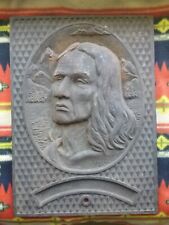 Antique Chief Seattle Native American Cast Iron Memorial Pioneer Square Statue picture