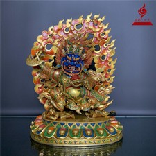 14'' Tibet Nepal Two Arms Mahakala Buddha Bronze Statue picture