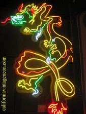 Vintage 1960's Tall Hong Kong style DRAGON Antique NEON Sign - Rare Euro Glass picture