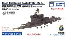 Bunker Studio ML70002 1 700 WWII British Navy Battleship Warspite 1942 Upgrade S picture