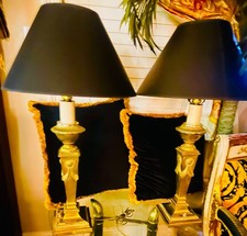 RARE VINTAGE LAMPS NEO-CLASSICAL VERSACE HOME TRONCO DI PIRAMIDE BAROCCO STYLE picture