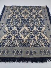 Antique American Jacquard Woven Bird of Paradise Reversible Coverlet 217x183cm picture