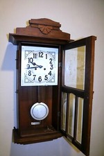Wall Clock Carl Putfarcken Whren U Goldwarren Bergendorf Antique Chimes & works picture