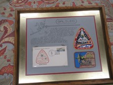 JPL GALILEO LAUNCH FRAMED PATCHES STAMP 1989 JET PROPULSION LAB AS PICTURED LOB picture