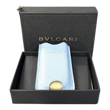 Bvlgari Light Blue Textured Leather Lighter Case In Original Box Unisex Gift picture