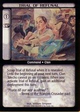 Trial of Refusal - Arsenal - Battletech CCG picture