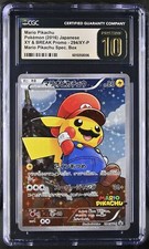 💎 [CGC 10] Poncho Mario Pikachu 294/XY-P PRISTINE Box Promo Japan 2016 POP 8 picture