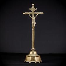 Crucifix Altar Antique 1600s Renaissance Standing Cross 17th C Jesus 20.9