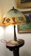 HANDEL ARTS & CRAFTS REVERSE PAINTED GLASS LAMP ~ PAIRPOINT TIFFANY STUDIOS ERA picture