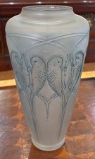 Rene Lalique Inseparables Vase No.887 Blue Patina Frosted Glass c1919 Signed picture