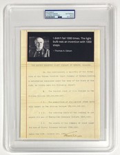 Thomas Edison Signed 1895 Edison Electric Light Annual Report - PSA picture