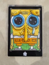 2025 Topps Chrome SpongeBob 1/1 Sketch Card Sad SpongeBob Meme “Christmas Who?” picture