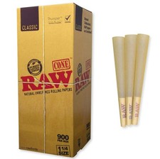 RAW CLASSIC BULK 1 1/4 PRE ROLL CONES 900PC 100 CT BOX picture