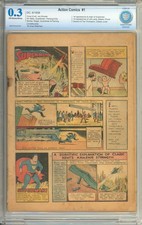 Action Comics #1 Coverless 1st App. Superman Golden Age DC Comic 1938 CBCS .3 picture